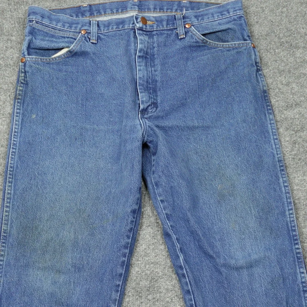 Wrangler 13MWZ Jeans Mens 36x32 Blue Cowboy Cut Original Fit Straight Leg Denim